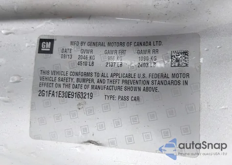 2014 Chevrolet Camaro 2Ls из США, поврежденный, VIN 2G1FA1E30E9163219